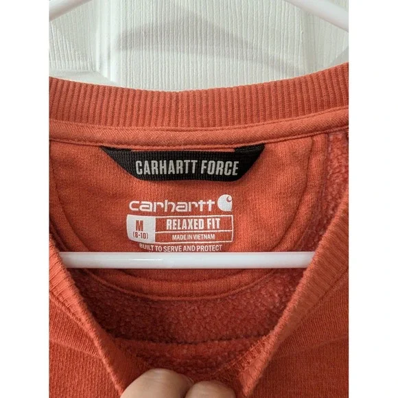 Carhartt, Wmn M, Force Relaxed Fit Lightweight Crewneck Sweatshirt Desert Orange - Picture 3 of 5